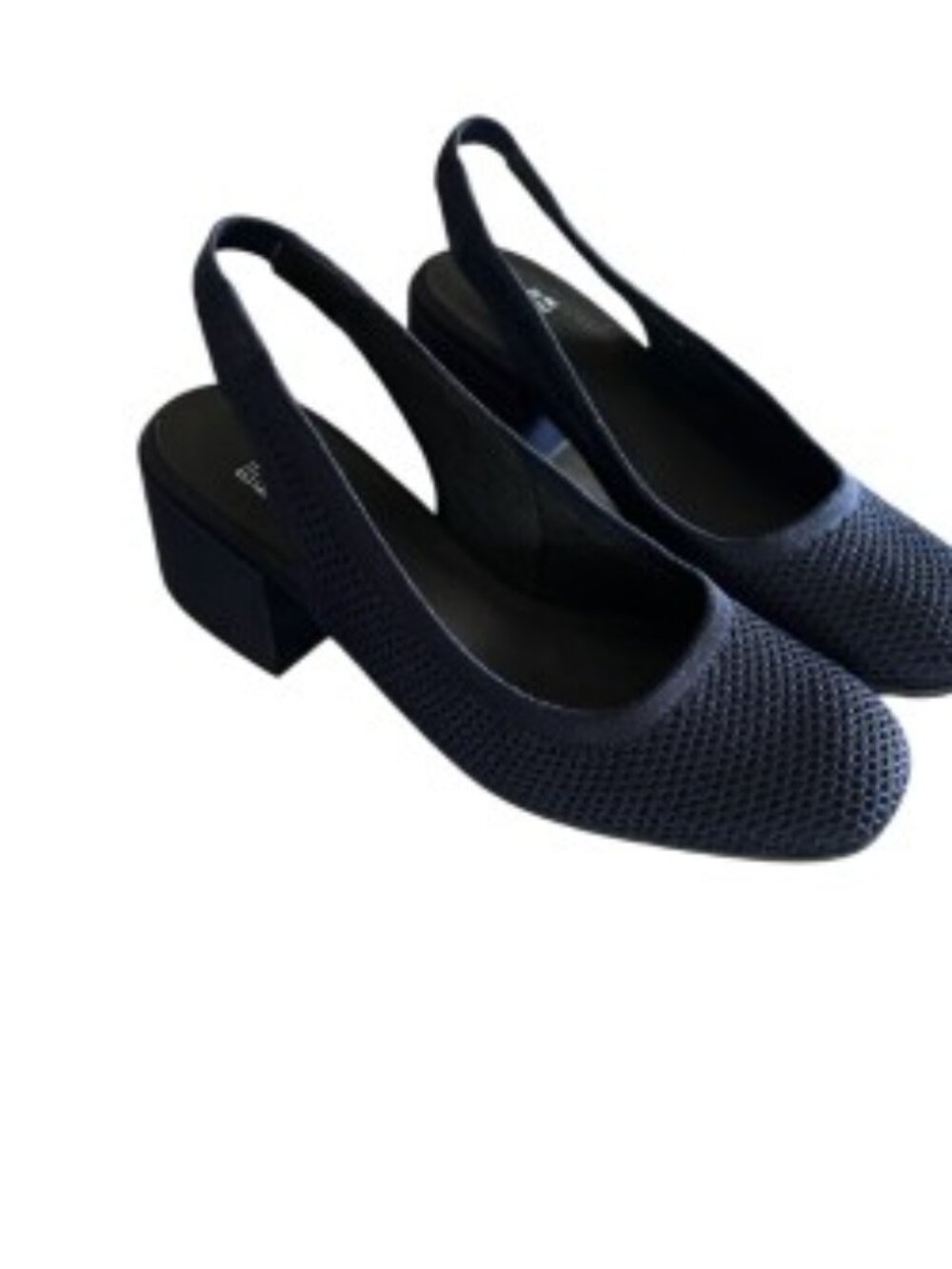 Eileen Fisher Navy Knit Slingback Pumps 7 - Picture 5 of 8